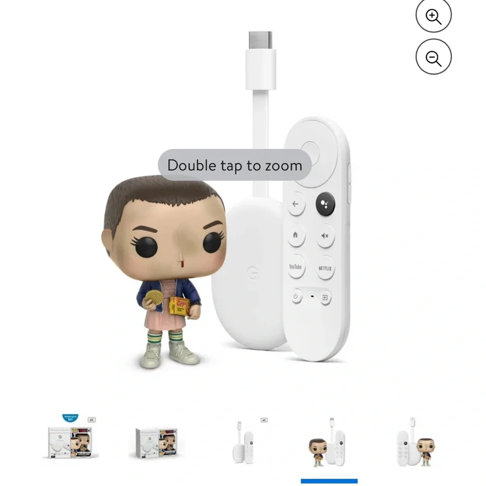 Chrome cast with Funko Pop Eleven